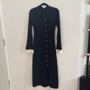 NWT Commense Black Button-Down Dress